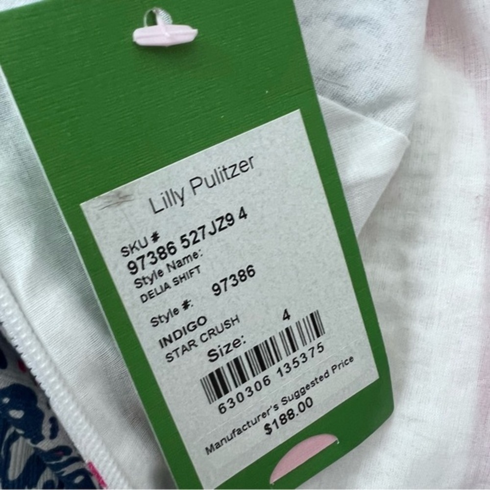 Lily Pulitzer Delia Shift in Indigo Star Crush NWT Size 4 Easter, Wedding, Date - Picture 10 of 12